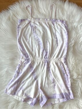 GAP White & Lavender Tie-Dye Spaghetti Strap Romper